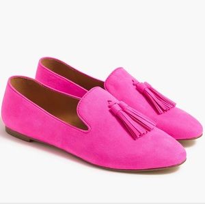 Faux-suede smoking loafers with tassels